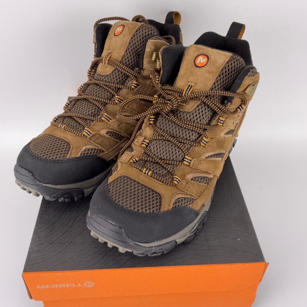 Merrell Moab 2 Mid WP Earth Brown Waterproof Hiking Boots J06051 Mens 9.5 M